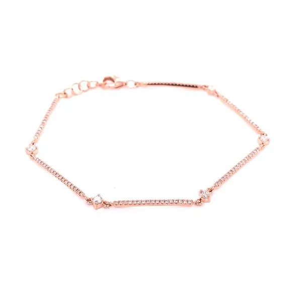 Diamond Bracelets in 14 Karat Rose Gold 2.50 Grams Tzfasman Jewelers Brooklyn, NY