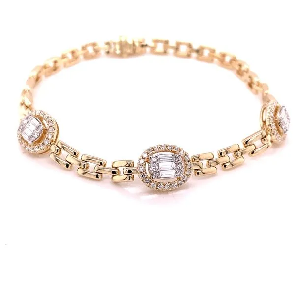 Diamond Bracelets in 14 Karat Yellow Gold 11.73 Grams Tzfasman Jewelers Brooklyn, NY