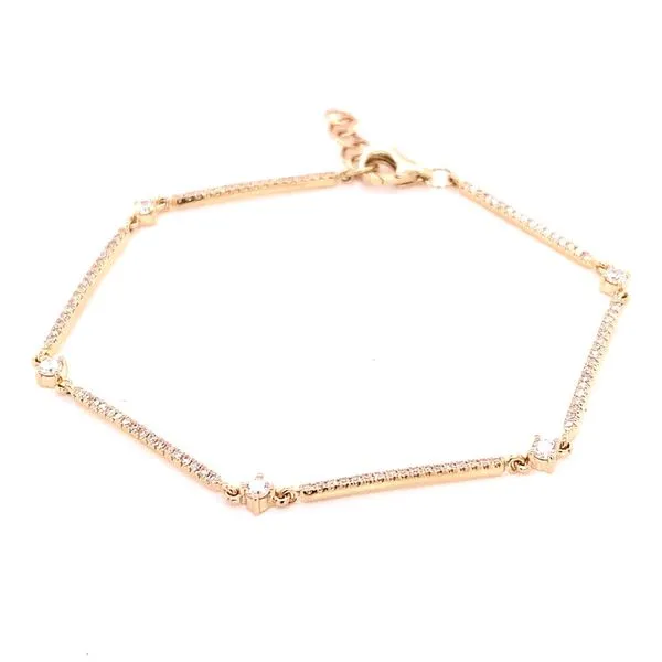 Diamond Bracelets in 14 Karat Yellow Gold 2.52 Grams Tzfasman Jewelers Brooklyn, NY