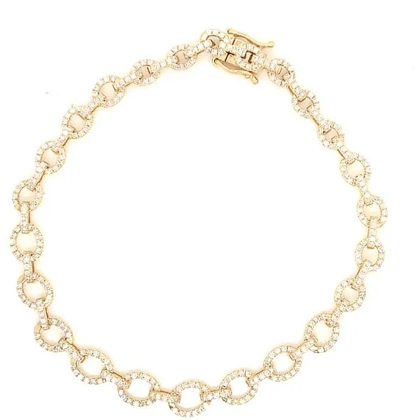 Diamond Bracelets in 14 Karat Yellow Gold 7.79 Grams Tzfasman Jewelers Brooklyn, NY