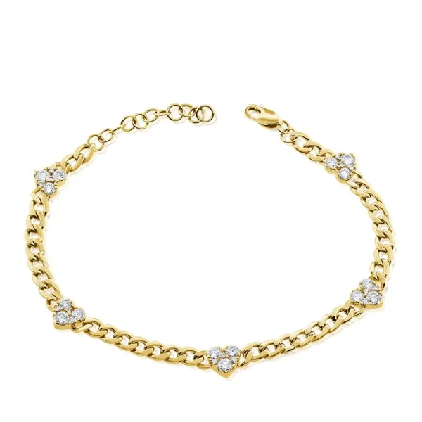 Diamond Bracelets in 14 Karat Yellow Gold 3.89 Grams Tzfasman Jewelers Brooklyn, NY