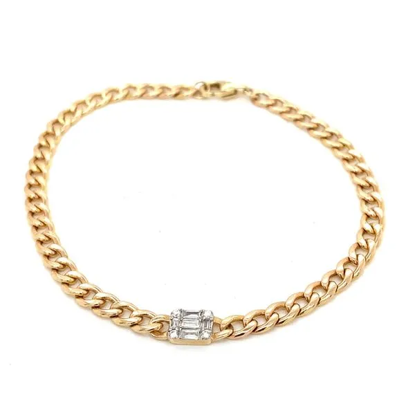 Diamond Bracelets in 14 Karat Yellow Gold 2.70 Grams Tzfasman Jewelers Brooklyn, NY