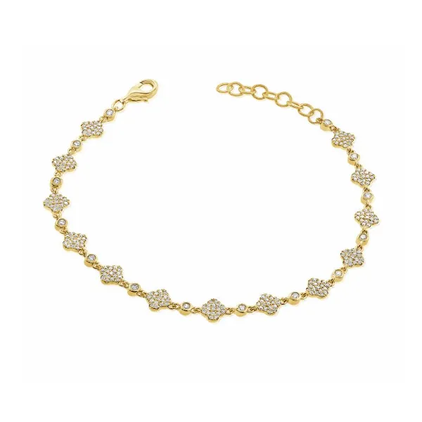 Diamond Bracelets in 14 Karat Yellow Gold 4.75 Grams Tzfasman Jewelers Brooklyn, NY