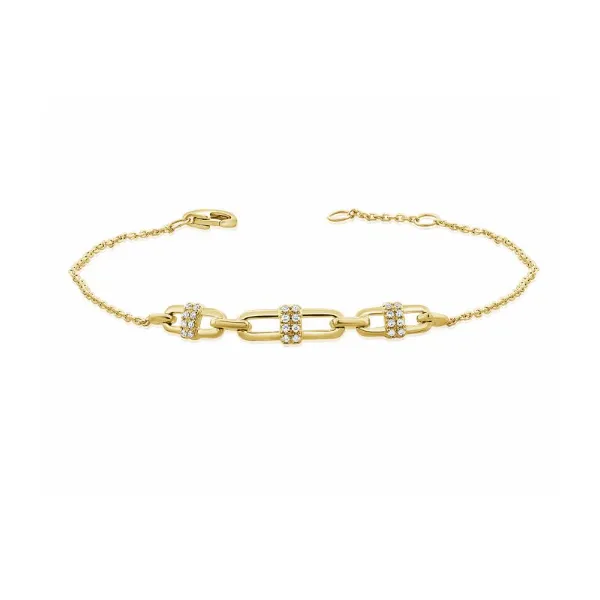 Diamond Bracelets in 14 Karat Yellow Gold 2.69 Grams Tzfasman Jewelers Brooklyn, NY