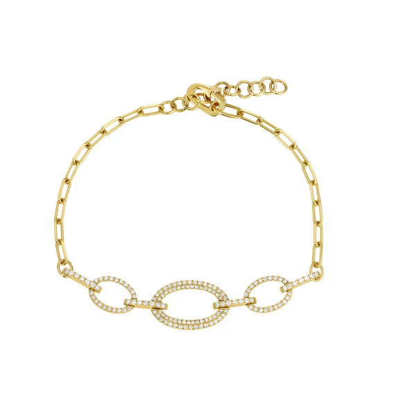 Diamond Bracelets in 14 Karat Yellow Gold 3.94 Grams Tzfasman Jewelers Brooklyn, NY