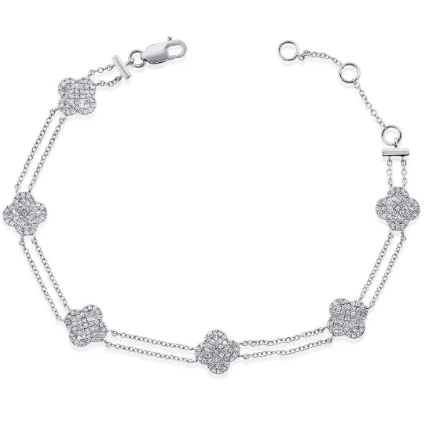 Diamond Bracelets in 14 Karat White Gold 4.45 Grams Tzfasman Jewelers Brooklyn, NY