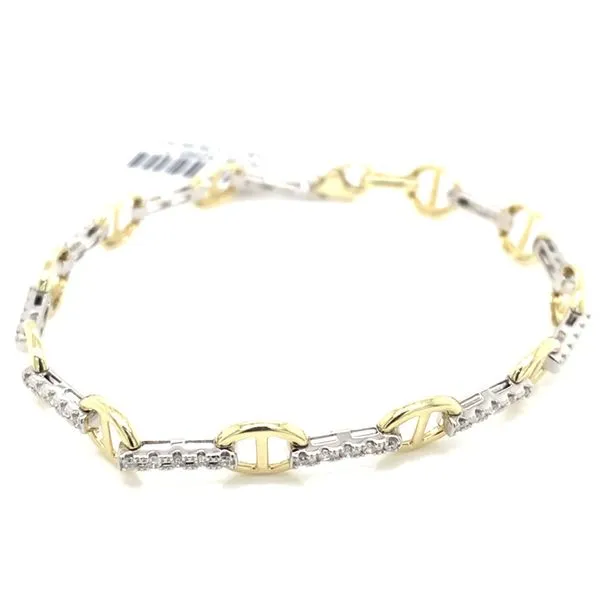 Diamond Bracelets in 14 Karat Yellow & White Gold 6.50 Grams Tzfasman Jewelers Brooklyn, NY