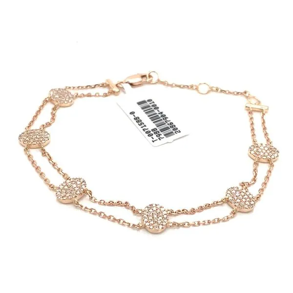 Diamond Bracelets in 14 Karat Rose Gold 3.43 Grams Tzfasman Jewelers Brooklyn, NY