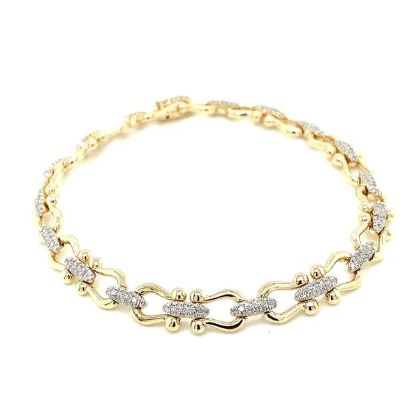 Diamond Bracelets in 14 Karat Yellow Gold 14.76 Grams