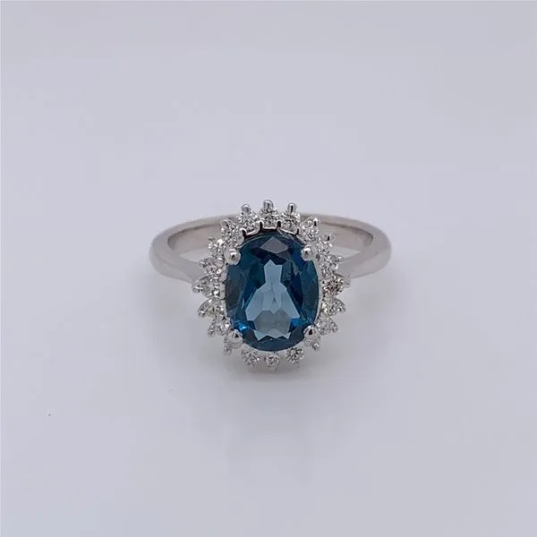 Colored Stone Ring in 14 Karat White Gold Tzfasman Jewelers Brooklyn, NY