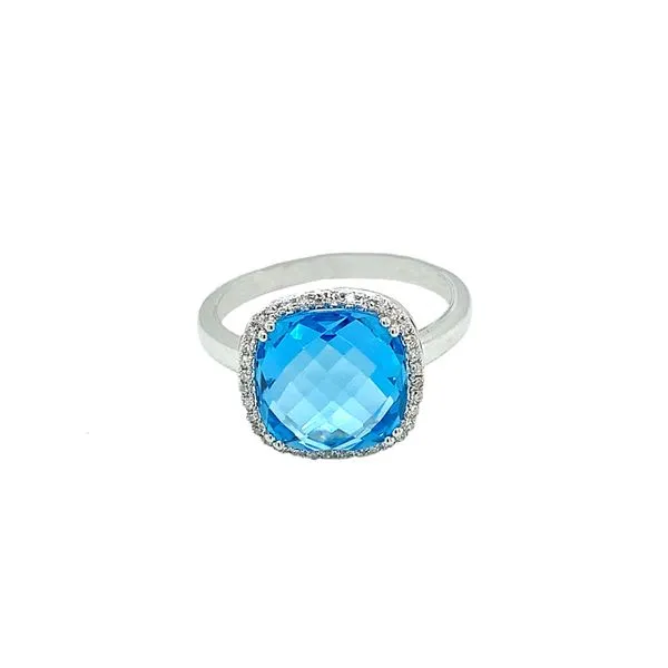 Colored Stone Ring in 14 Karat White Gold 2.08 Grams Tzfasman Jewelers Brooklyn, NY