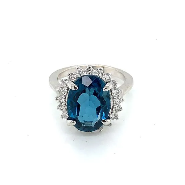 Colored Stone Ring in 14 Karat White Gold Tzfasman Jewelers Brooklyn, NY
