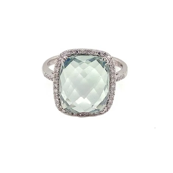 Colored Stone Ring in 14 Karat White Gold 2.97 Grams Tzfasman Jewelers Brooklyn, NY