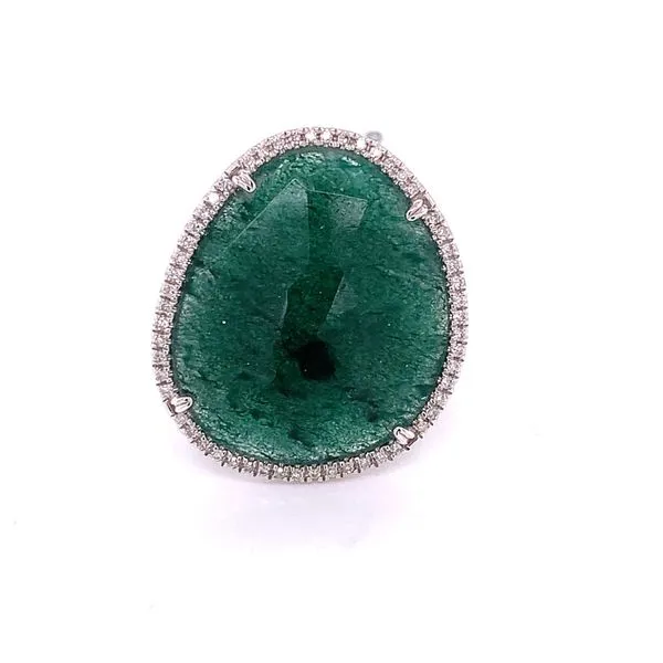 Colored Stone Ring in 14 Karat White Gold 5.24 Grams Tzfasman Jewelers Brooklyn, NY