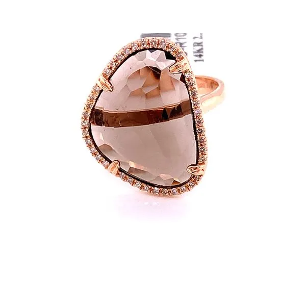 Colored Stone Ring in 14 Karat Rose Gold 2.32 Grams Tzfasman Jewelers Brooklyn, NY