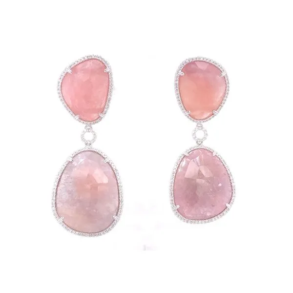 Colored Stone Earrings in 14 Karat White Gold Tzfasman Jewelers Brooklyn, NY