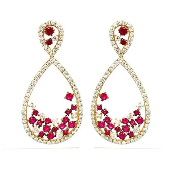 Colored Stone Earrings in 14 Karat Yellow Gold 6.00 Grams Tzfasman Jewelers Brooklyn, NY