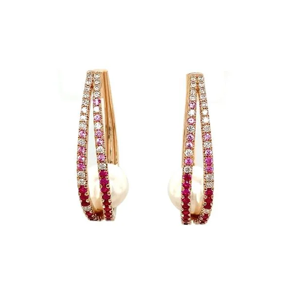 Colored Stone Earrings in 14 Karat Rose Gold 7.30 Grams Tzfasman Jewelers Brooklyn, NY