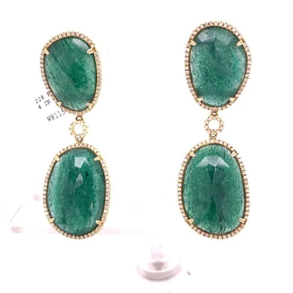 Colored Stone Earrings in 14 Karat Yellow Gold 10.75 Grams Tzfasman Jewelers Brooklyn, NY