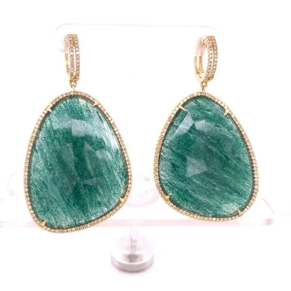 Colored Stone Earrings in 14 Karat Yellow Gold 9.10 Grams Tzfasman Jewelers Brooklyn, NY