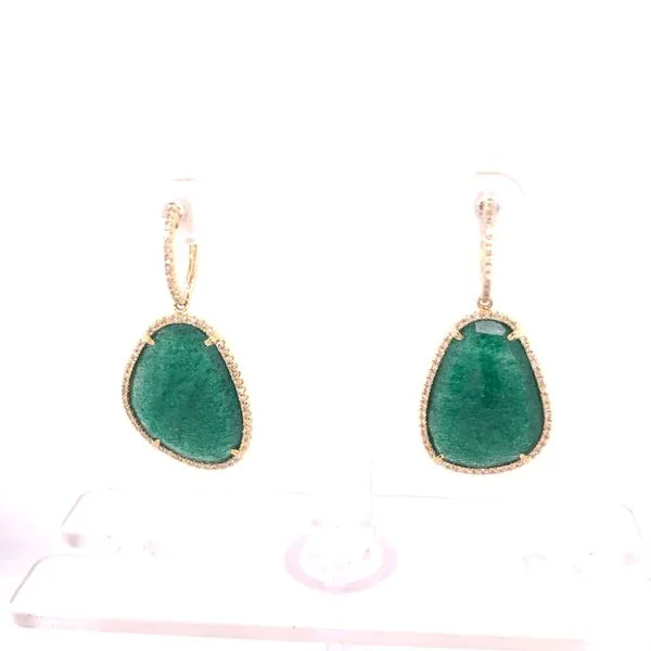 Colored Stone Earrings in 14 Karat Yellow Gold 4.30 Grams Tzfasman Jewelers Brooklyn, NY
