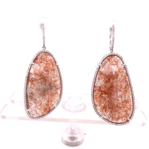 Colored Stone Earrings in 14 Karat White Gold 5.38 Grams Tzfasman Jewelers Brooklyn, NY