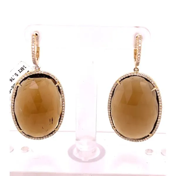 Colored Stone Earrings in 14 Karat Yellow Gold 5.76 Grams Tzfasman Jewelers Brooklyn, NY