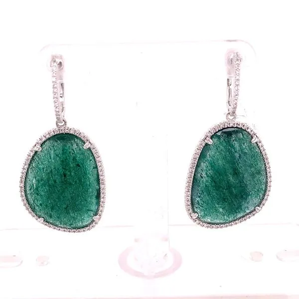 Colored Stone Earrings in 14 Karat White Gold 5.29 Grams Tzfasman Jewelers Brooklyn, NY