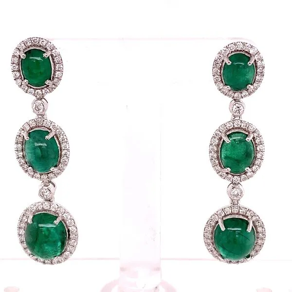 Colored Stone Earrings in 18 Karat White Gold Tzfasman Jewelers Brooklyn, NY
