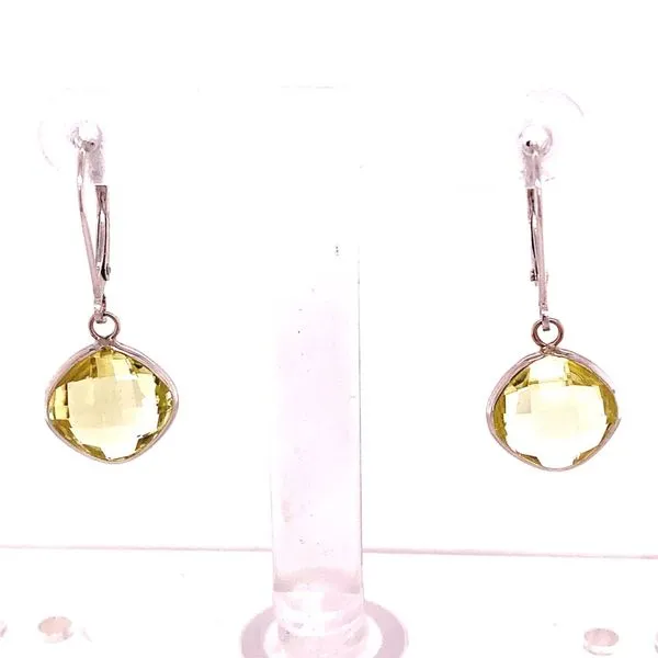 Colored Stone Earrings in 14 Karat White Gold Tzfasman Jewelers Brooklyn, NY