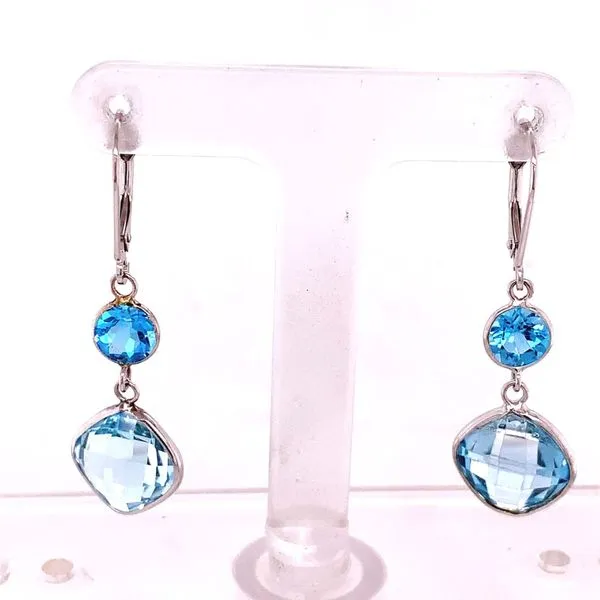 Colored Stone Earrings in 14 Karat White Gold Tzfasman Jewelers Brooklyn, NY
