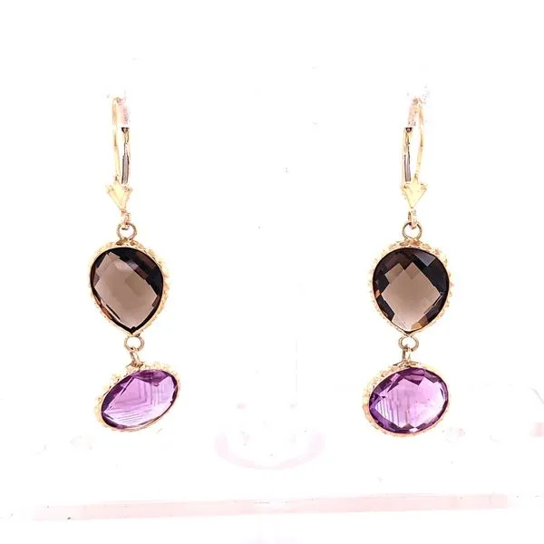 Colored Stone Earrings in 14 Karat Yellow Gold Tzfasman Jewelers Brooklyn, NY