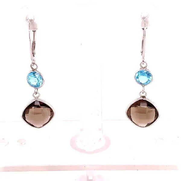 Colored Stone Earrings in 14 Karat White Gold Tzfasman Jewelers Brooklyn, NY