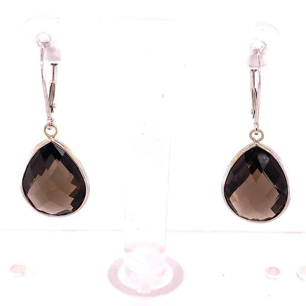 Colored Stone Earrings in 14 Karat White Gold