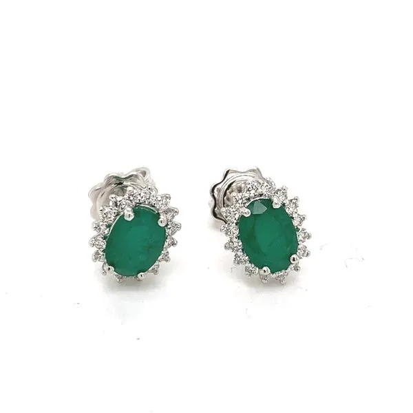 Colored Stone Earrings in 14 Karat White Gold Tzfasman Jewelers Brooklyn, NY