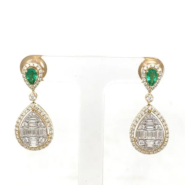 Colored Stone Earrings in 14 Karat Yellow Gold 6.31 Grams Tzfasman Jewelers Brooklyn, NY