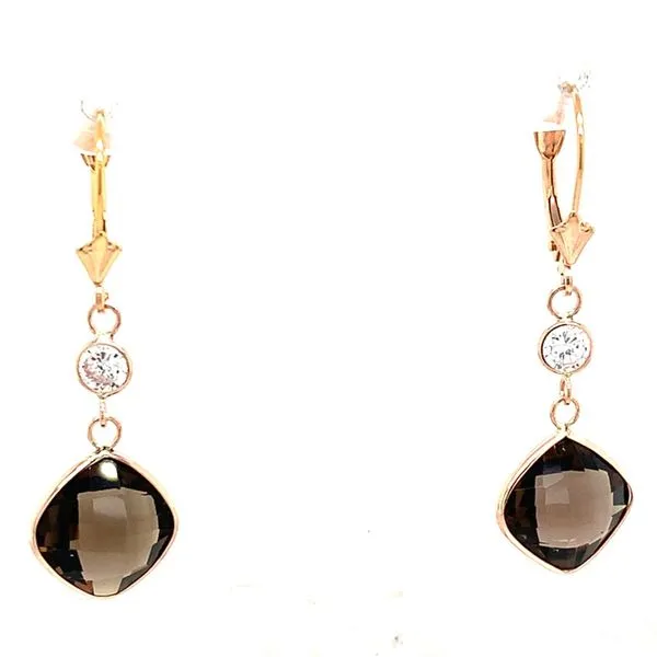 Colored Stone Earrings in 14 Karat Rose Gold CZ Tzfasman Jewelers Brooklyn, NY