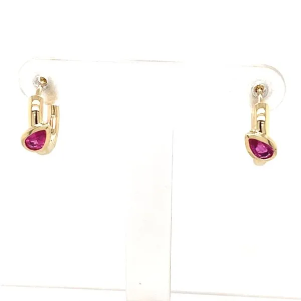 Colored Stone Earrings in 14 Karat Yellow Gold 2.46 Grams Tzfasman Jewelers Brooklyn, NY