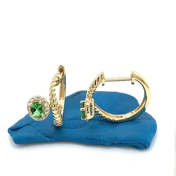 Colored Stone Earrings in 14 Karat Yellow Gold 2.42 Grams Tzfasman Jewelers Brooklyn, NY