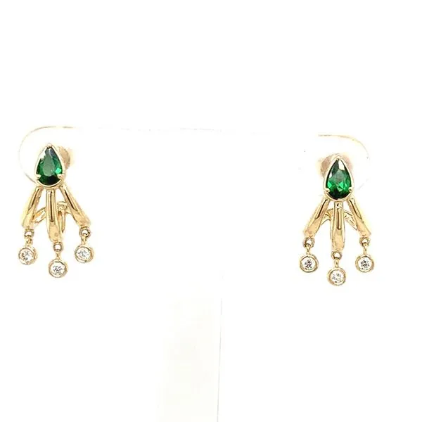 Colored Stone Earrings in 14 Karat Yellow 2.68 Grams Tzfasman Jewelers Brooklyn, NY