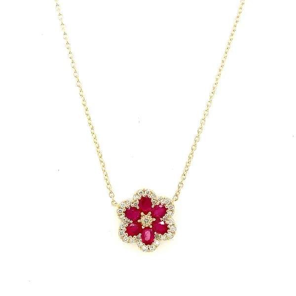 Colored Stone Necklace in 14 Karat Yellow Gold 3.54 Grams Tzfasman Jewelers Brooklyn, NY