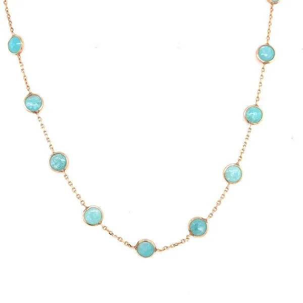 Colored Stone Necklace in 14 Karat Yellow Gold Tzfasman Jewelers Brooklyn, NY