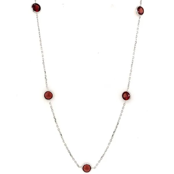 Colored Stone Necklace in 14 Karat White Gold similar item image