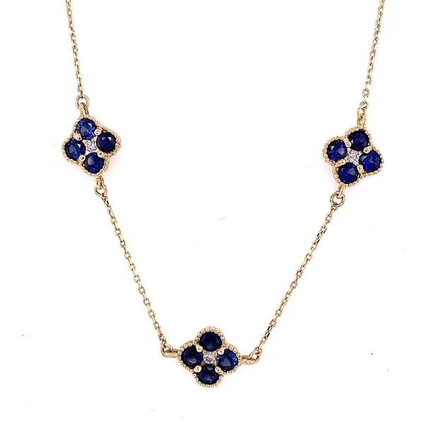 Colored Stone Necklace in 14 Karat Yellow Gold Tzfasman Jewelers Brooklyn, NY