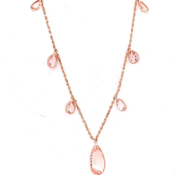 Colored Stone Necklace in 14 Karat Rose Gold Tzfasman Jewelers Brooklyn, NY