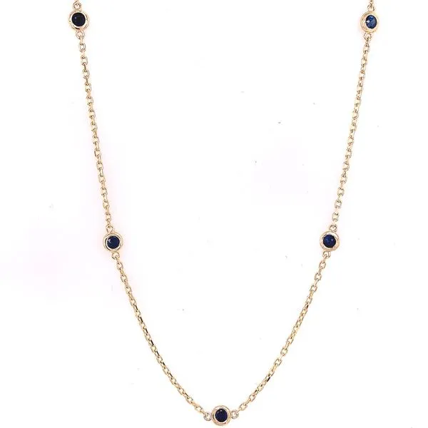 Colored Stone Necklace in 14 Karat Yellow Gold Tzfasman Jewelers Brooklyn, NY