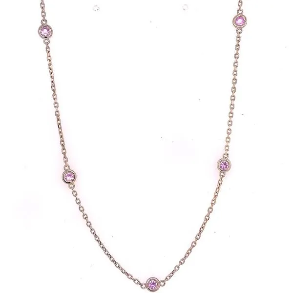 Colored Stone Necklace in 14 Karat White Gold Tzfasman Jewelers Brooklyn, NY