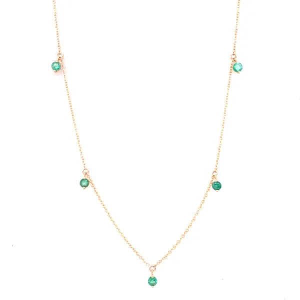 Colored Stone Necklace in 14 Karat Yellow Gold 1.65 Grams Tzfasman Jewelers Brooklyn, NY