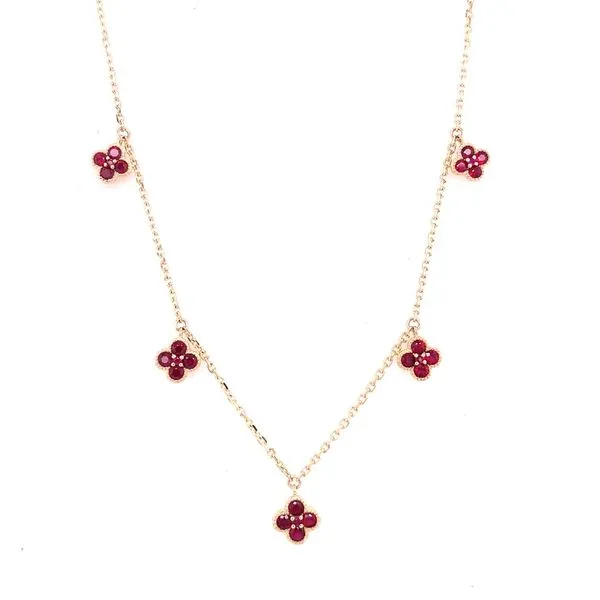 Colored Stone Necklace in 14 Karat Yellow Gold 3.46 Grams Tzfasman Jewelers Brooklyn, NY