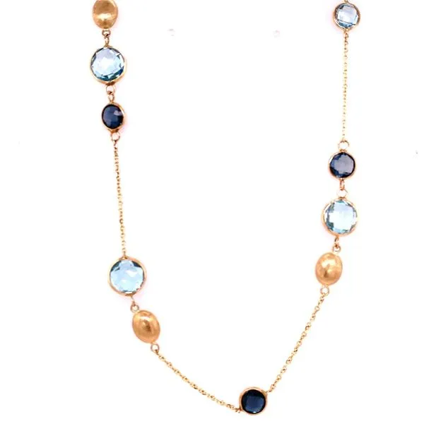 Colored Stone Necklace in 14 Karat Yellow Gold Tzfasman Jewelers Brooklyn, NY
